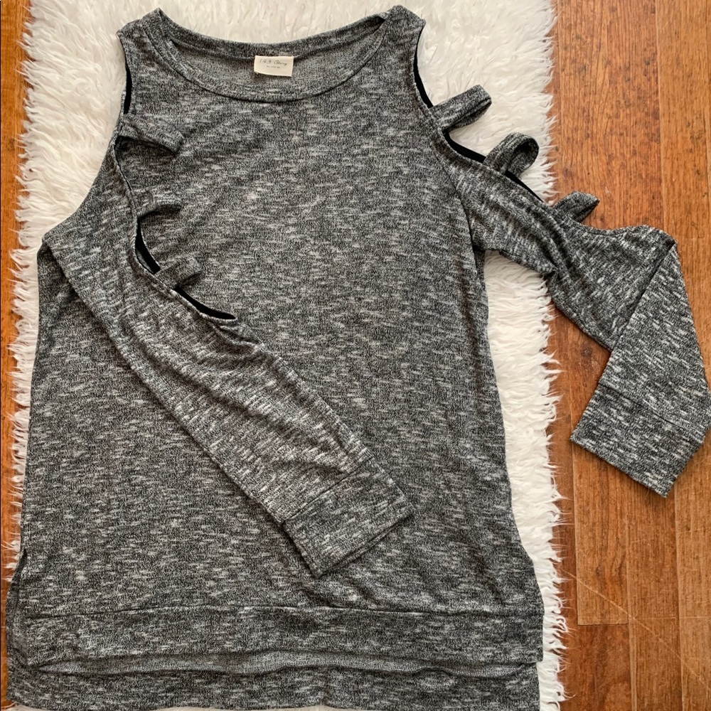 Cold shoulder sweater